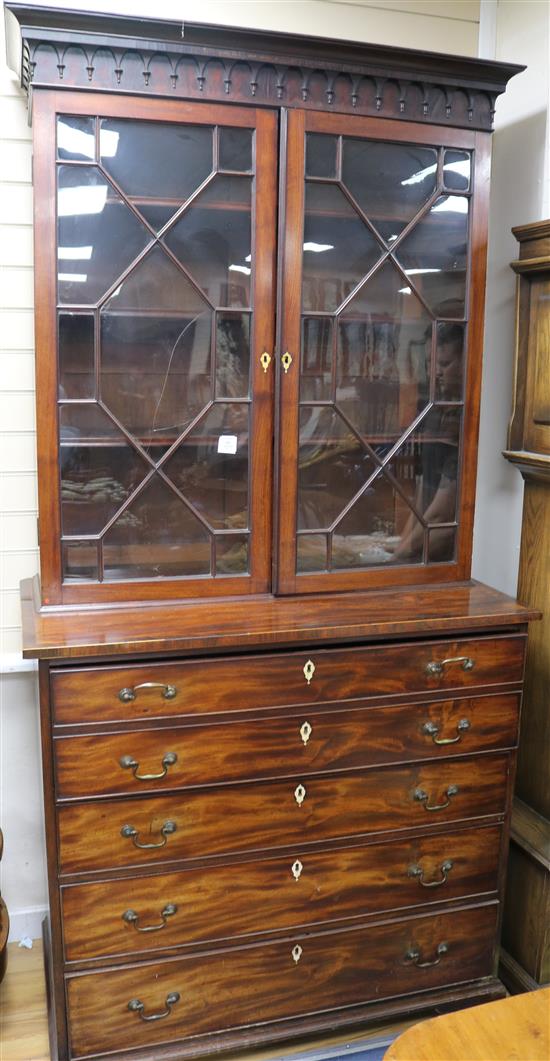 A Regency mahogany secretaire bookcase, W.3ft 8in.